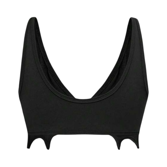 Black Gothic Bralette with Pentagram Detail - Picture 4 of 9